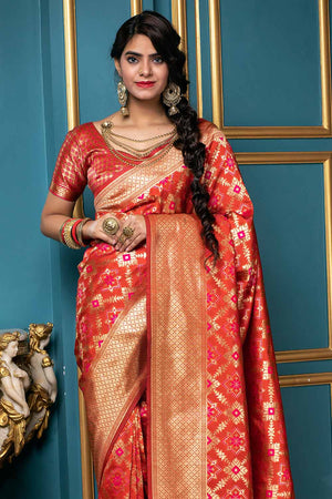 Imperial Red Banarasi Patola Saree