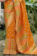 Mustard Yellow Banarasi Patola Saree patola silk saree