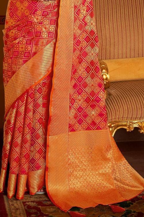Pure Red Banarasi Patola Saree silk saree