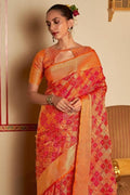 Pure Red Banarasi Patola Saree banarasi silk saree