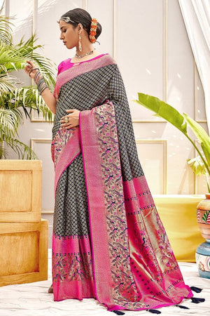 Raven Black Banarasi Patola Saree
