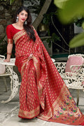 Rose Red Banarasi Patola Saree patola saree