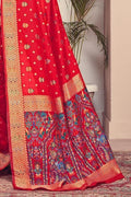 Scarlet Red Banarasi Patola Saree Banarasi - Patola Saree Scarlet Red Banarasi - Patola Saree saree online