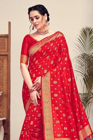 Scarlet Red Banarasi Patola Saree