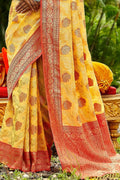 Butter Yellow Designer Banarasi Saree banarasi silk saree