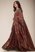 Caramel Brown Tanchoi Banarasi Saree tanchoi banarasi silk saree