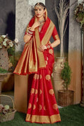 Cherry Red Regal Banarasi Saree banarasi saree price