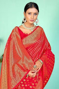 Crimson Red Small Butta Woven Banarasi Saree Banarasi Saree Crimson Red Small Butta Woven Banarasi Saree saree online