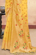 Dusky Yellow Banarasi Saree Banarasi Saree Dusky Yellow  Banarasi Saree saree online