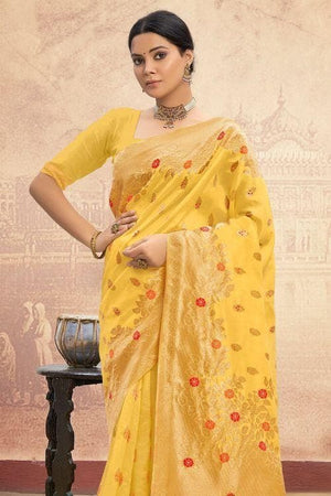 Banarasi Saree Dusky Yellow  Banarasi Saree saree online