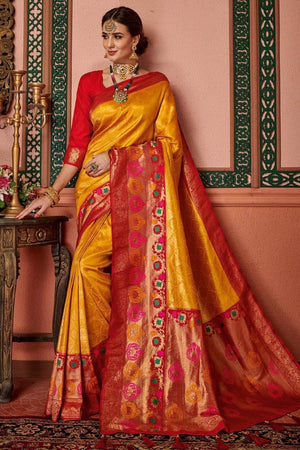 Gold Yellow Banarasi Saree