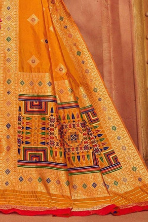 Banarasi Saree Gold Yellow Zari Woven Banarasi Saree saree online