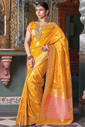Honey Yellow Banarasi Saree banarasi saree online
