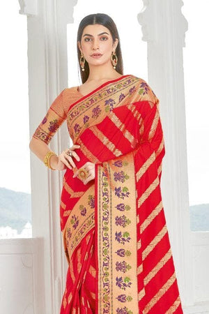 Imperial Red Banarasi Saree