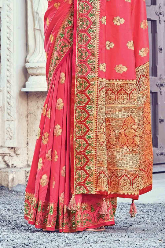 Imperial Red Zari Banarasi Saree Imperial Red Zari Banarasi Saree