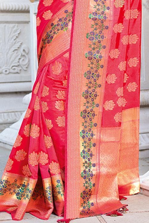 Imperial Red Zari banarasi Saree Imperial Red Zari banarasi Saree