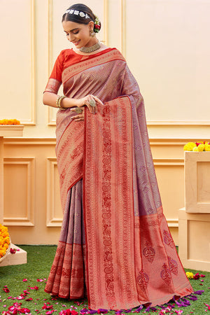 Indigo Purple Banarasi Saree