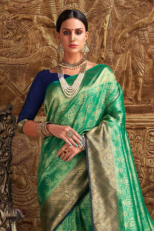 Jade Green Banarasi Saree