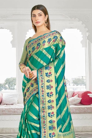 Jade Green Banarasi Saree