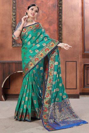 Jade Green Banarasi Saree