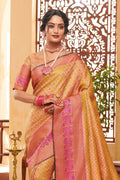 Light Yellow Zari Woven Banarasi Saree banarasi saree online
