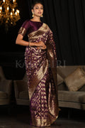 Maroon Banarasi Silk Saree With Blouse Piece Banarasi Saree Magenta Banarasi Saree saree online