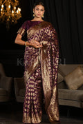Maroon Banarasi Silk Saree With Blouse Piece Banarasi Saree Magenta Banarasi Saree saree online