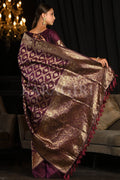Maroon Banarasi Silk Saree With Blouse Piece Banarasi Saree Magenta Banarasi Saree saree online