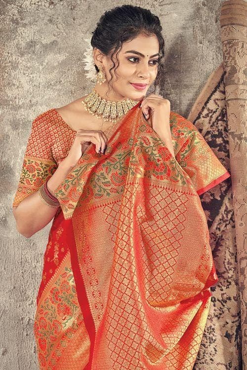 Merlot Red Banarasi Saree banarasi saree online