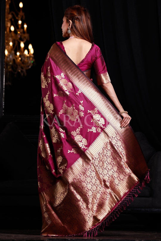Mulberry Purple Banarasi Saree banarasi silk saree