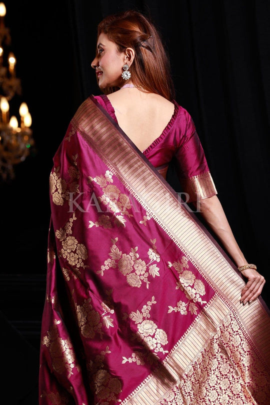 Mulberry Purple Banarasi Saree silk saree online