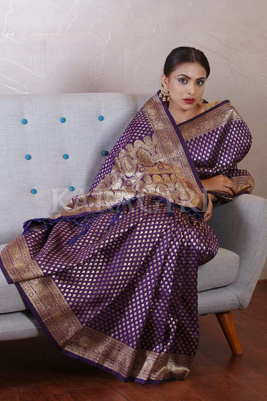 Plum Purple Banarasi Saree banarasi saree price