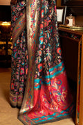 Raven Black Banarasi Saree Banarasi Saree Raven Black Banarasi Saree saree online