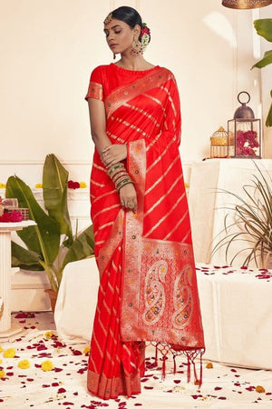 Red Banarasi Saree