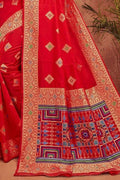 Scarlet Red Zari Woven Banarasi Saree Banarasi Saree Scarlet Red Zari Woven Banarasi Saree saree online