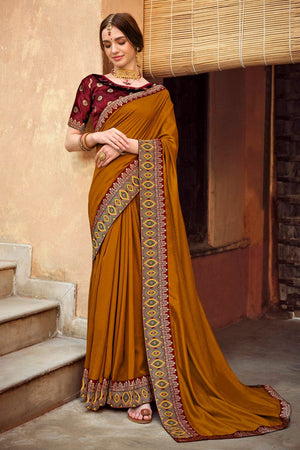 Tawny Brown Banarasi Saree