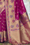 Wine Purple Small Butta Woven Banarasi Saree banarasi saree images