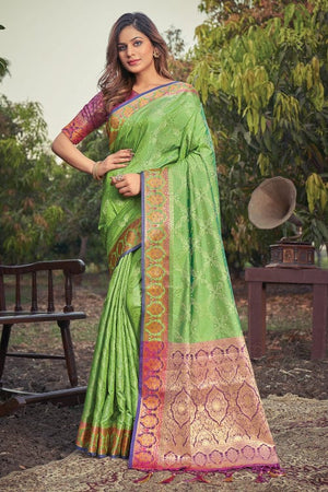 Green Banarasi Saree