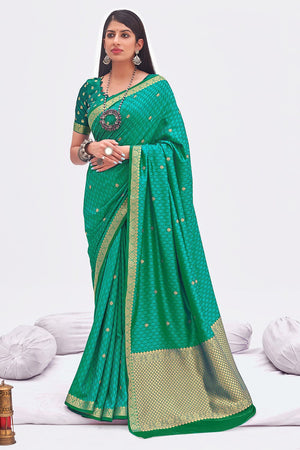 Sea Green Banarasi Saree
