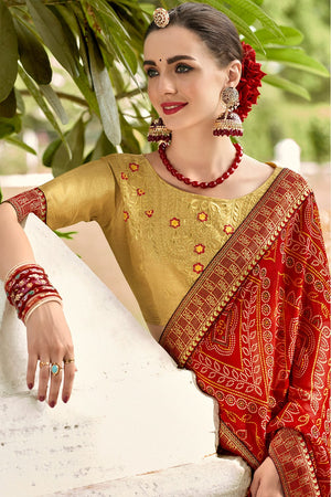 bandhani saree