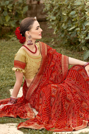 bandhani saree
