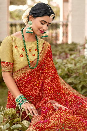 bandhani saree