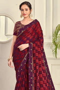 Carmine Red Brasso Saree red brasso saree