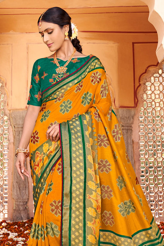 Chrome Yellow Brasso Saree fancy saree