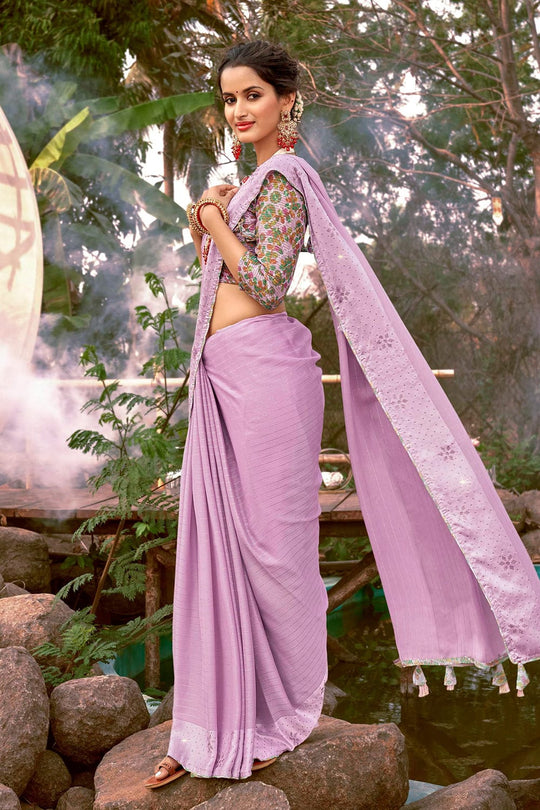 Electric Purple Chiffon Saree designer saree