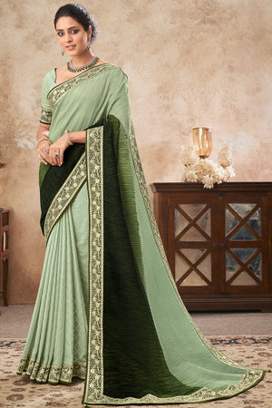 Green Chiffon Saree