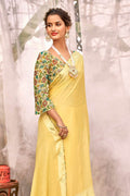 Lemon Yellow Chiffon Saree sarees for women