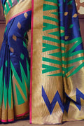Admiral Blue Cotton Saree designer saree