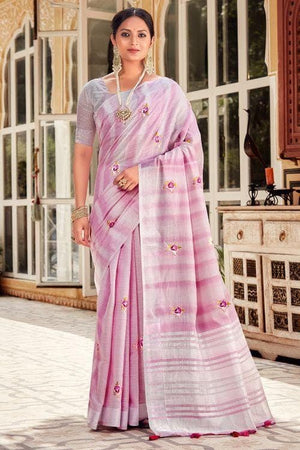 Ballet Slipper Pink Cotton Saree