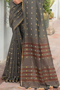 Battleship Grey Cotton Saree cotton saree images